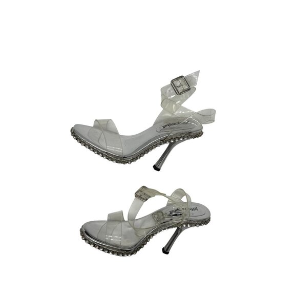 NEW Jeffrey Campbell Silver Crystal Charmed Heeled Sandal NWB - Size 6.5 - Picture 12 of 12